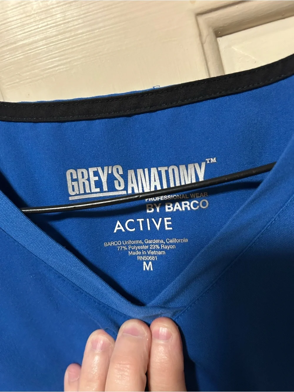 Barco Uniforms Blue V-Neck Short Sleeve Scrub Top - Picture 2 of 5
